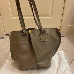 Chloe Gray Leather Tote Bag